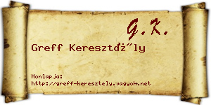 Greff Keresztély névjegykártya